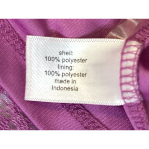 LANE BRYANT Purple Off Shoulder Top Women 26/28 Smocked Scallop Lace 3/4 Sleeve - Picture 7 of 10